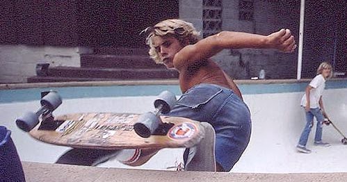 Jay Adams Skateboarding in a Pool