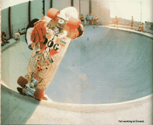 Ray Flores riding Dogtown Skateboard Deck
