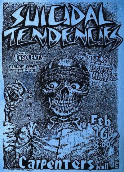 Suicidal Tendencies 80s Skate Punk Poster